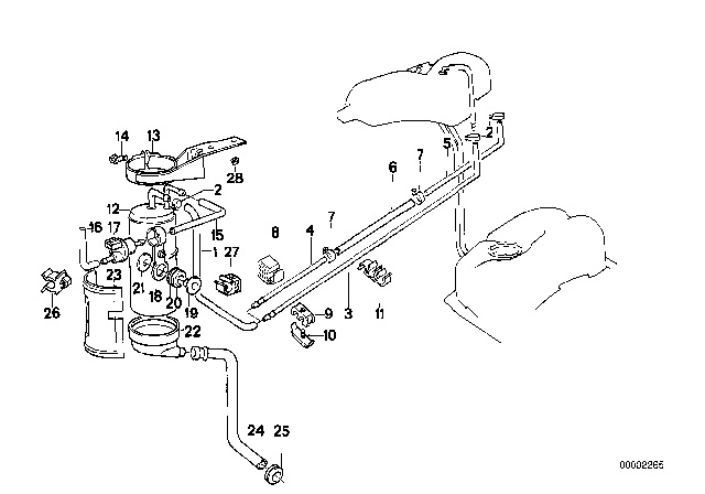 1987 BMW 735i Cable Clip Diagram for 16131179124