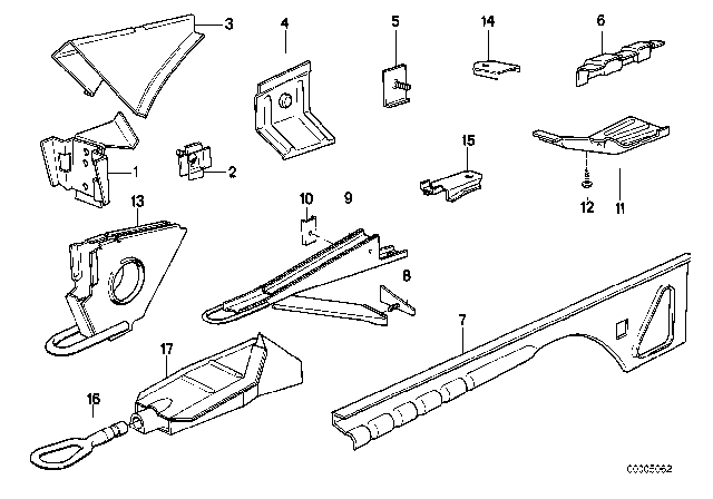 1985 BMW 635CSi Support Air Cleaner Diagram for 41141870843