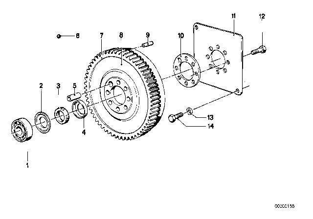1988 BMW 325ix Flywheel Diagram for 11221716276