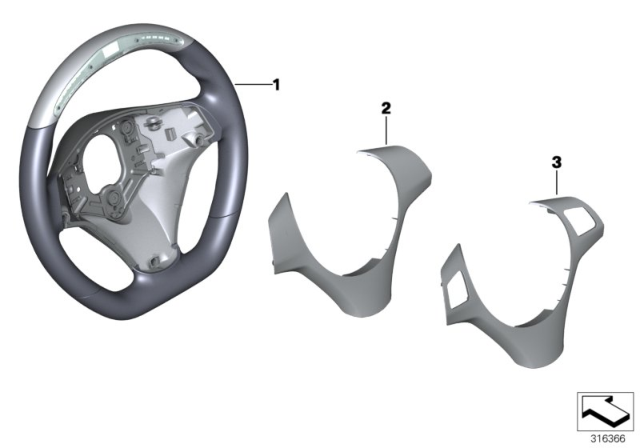 2010 BMW 335i Performance Steering Wheel Diagram 4