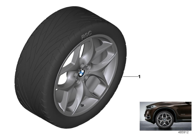 2015 BMW X6 BMW LA Wheel, Double Spoke Diagram