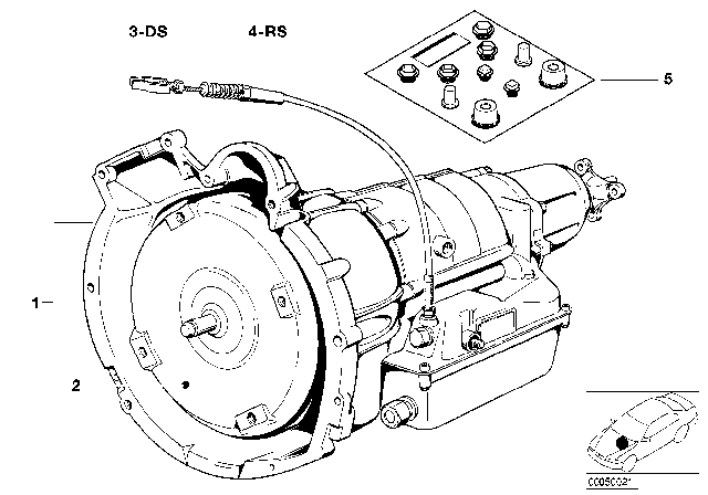 1987 BMW 528e Gasket Set Automatik Transmission Diagram for 24001206408