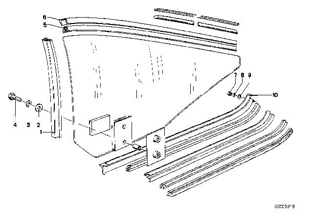 1982 BMW 633CSi Chest Strip, Right Rear Diagram for 51361839238