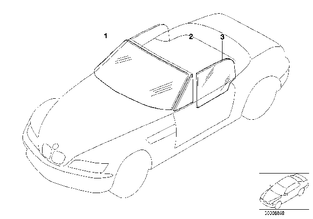 2002 BMW Z3 M Glazing Diagram