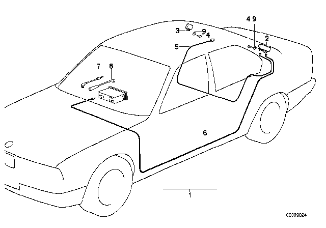 1991 BMW 325is Single Parts For Rear Window Antenna Diagram