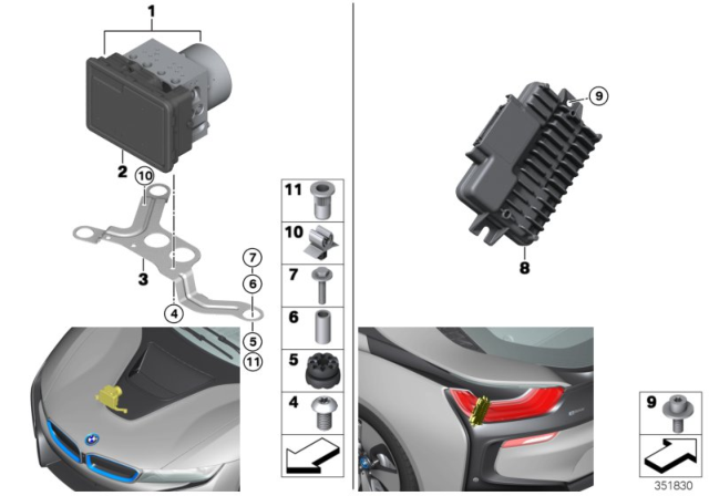 2014 BMW i8 REPAIR KIT, CONTROL UNIT DSC Diagram for 34526890796