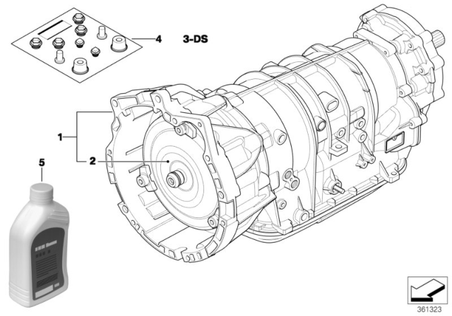 2001 BMW 325xi Automatic Gearbox A5S390R Diagram