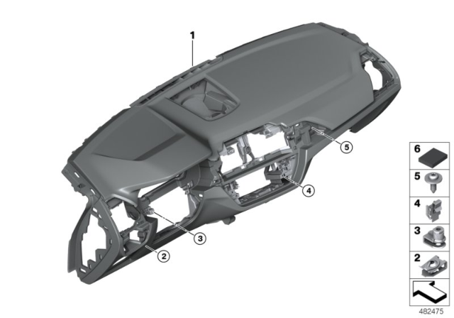 2018 BMW X3 Trim Panel Dashboard Diagram