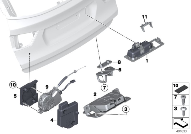 2013 BMW X3 Cover, Rear View Camera Diagram for 51247345709