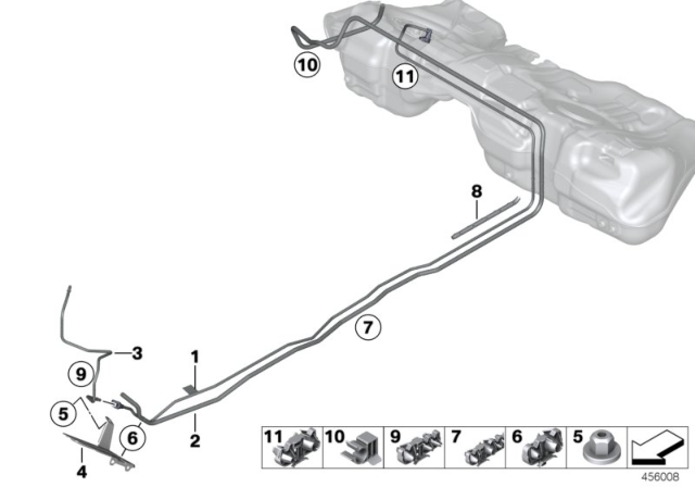 2020 BMW M240i Fuel Pipes / Mounting Parts Diagram