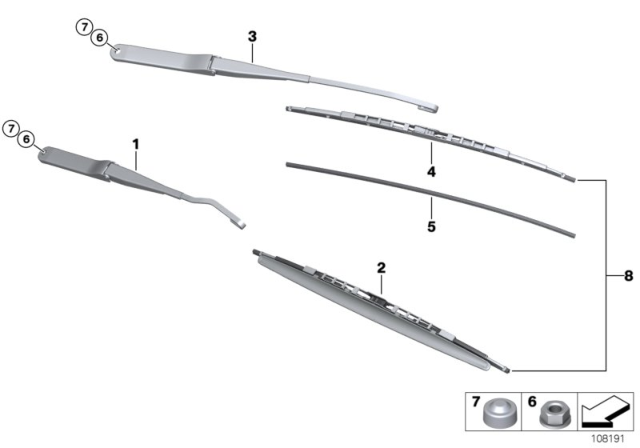 2011 BMW Z4 Left Wiper Arm Diagram for 61617201869