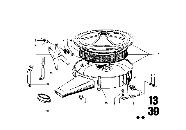 1971 BMW 2002 Intake Silencer / Filter Cartridge Diagram 4