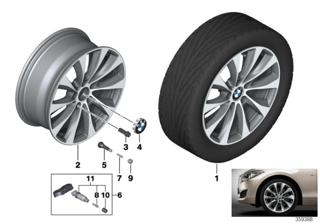 2016 BMW M235i BMW LA Wheel, V-Spoke Diagram 2