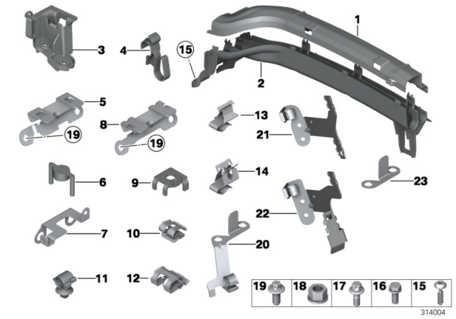 2013 BMW 535i Cable Harness Fixings Diagram