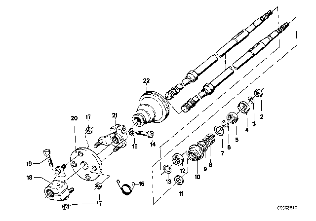 1978 BMW 633CSi Steering Column - Steering Spindle Diagram 1