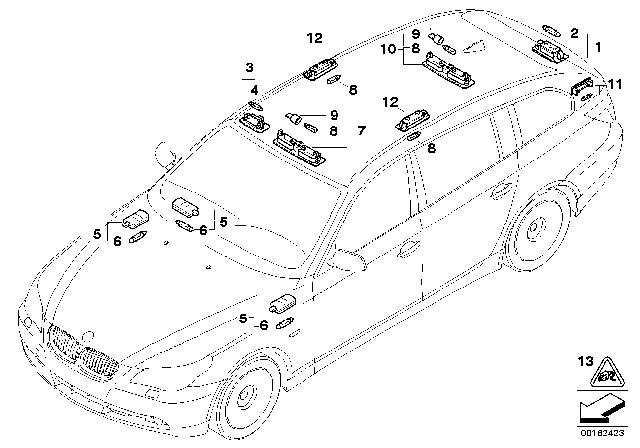2007 BMW 530xi Various Lamps Diagram 1