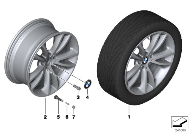 2016 BMW 640i xDrive BMW LA Wheel, V-Spoke Diagram 3