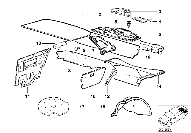 1995 BMW 320i Sound Insulating Wheel Housing Rear Right Diagram for 51488153902