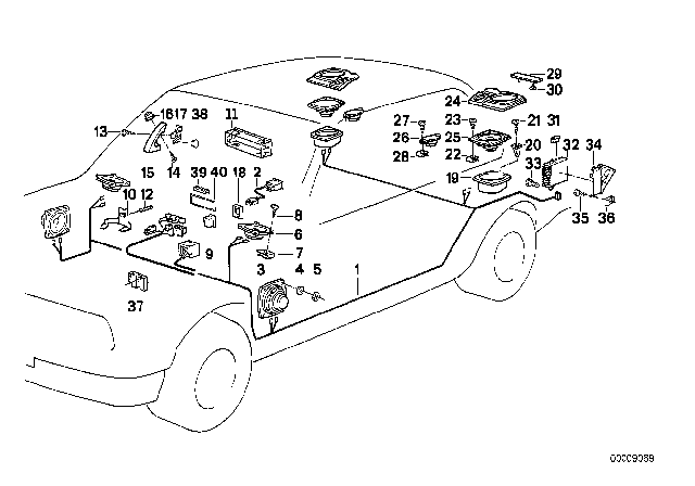 1995 BMW 525i Loudspeaker Diagram for 65138370936