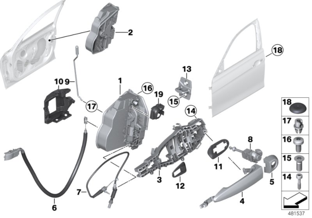 2014 BMW 320i Locking System, Door Diagram 1