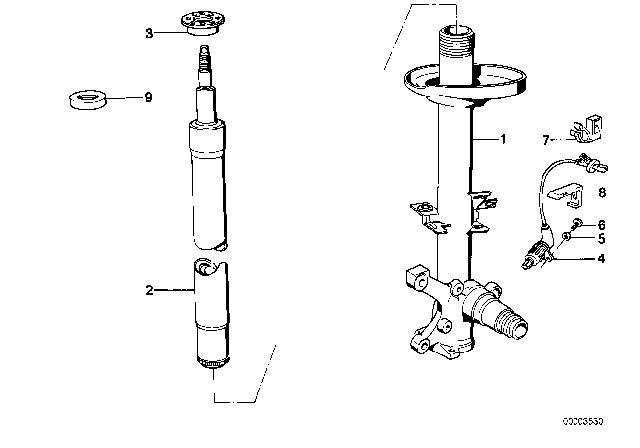 1991 BMW 525i Insert Shock Absorber Diagram for 31321134811