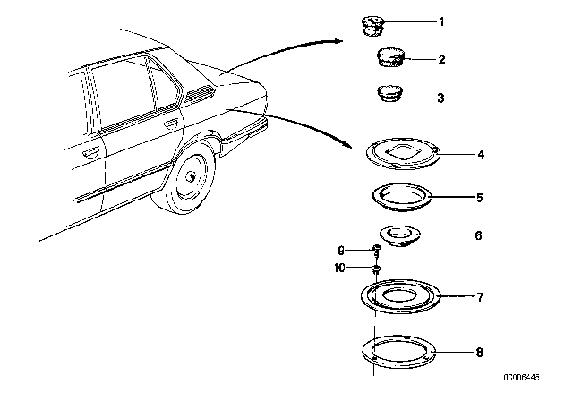 1979 BMW 528i Sealing Cap/Plug Diagram 1