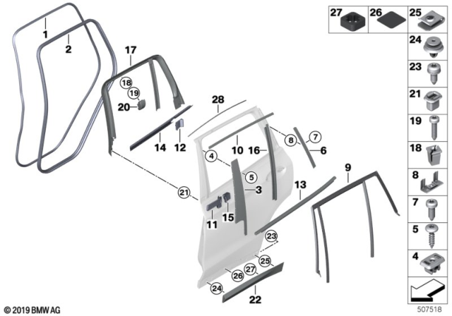 2020 BMW X3 M Fillister Head Screw Diagram for 07147177960