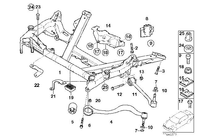 2001 BMW 525i Hex Bolt With Washer Diagram for 07119904511