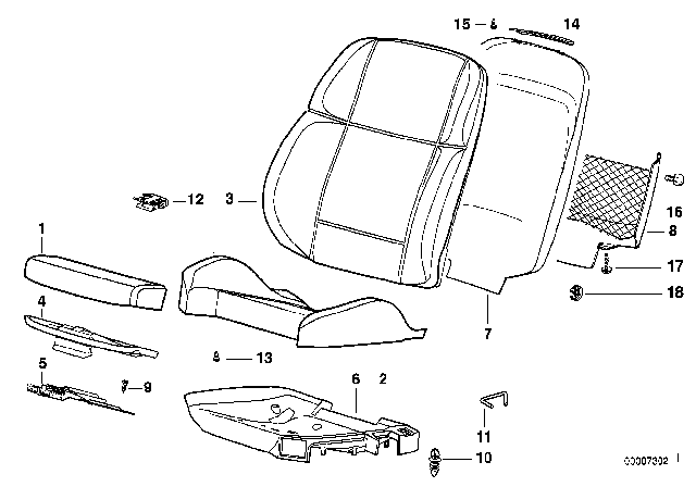 1994 BMW 325is Pad / Seat Pan Of BMW Sports Seat Diagram