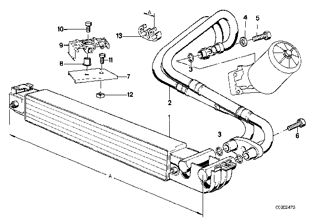 1990 BMW 535i Fixing Clamp Diagram for 17221712573