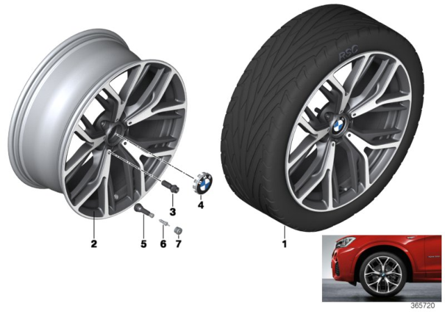 2015 BMW X4 BMW LA Wheel, Y-Spoke Diagram 5