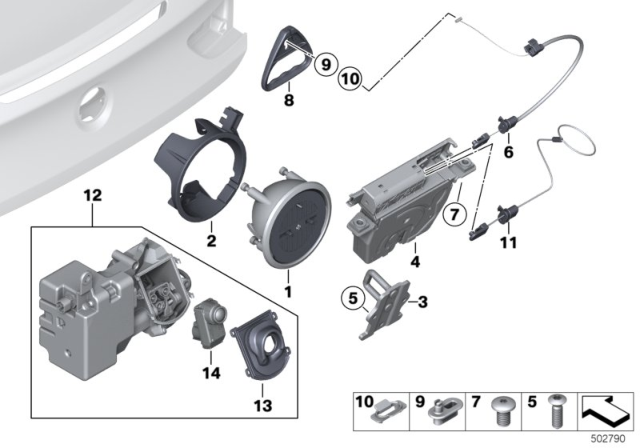 2012 BMW M6 Badge Operation With Camera Diagram for 51247412896