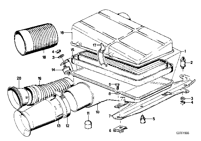 1979 BMW 633CSi Intake Silencer / Filter Cartridge Diagram 1