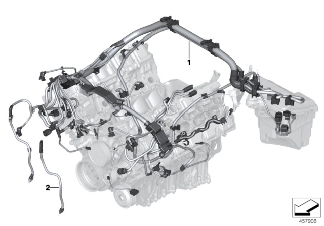 2008 BMW X6 Engine Wiring Harness, Engine Module Diagram
