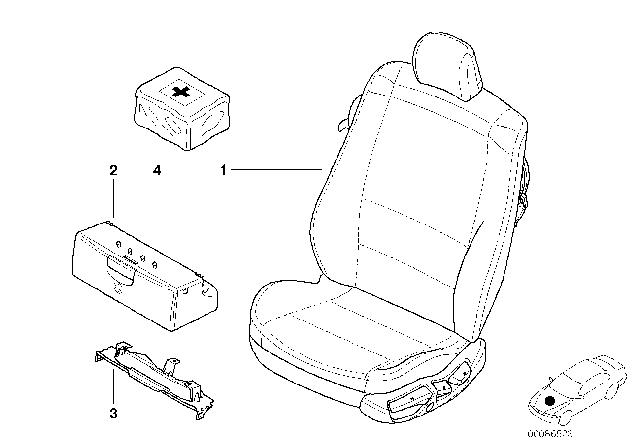 2002 BMW 325xi Seat, Front, Complete Seat Diagram 3