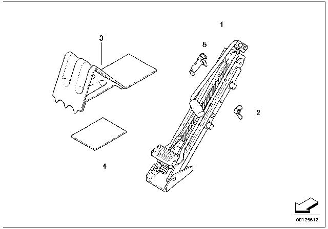 1999 BMW 528i Tool Kit / Lifting Jack Diagram