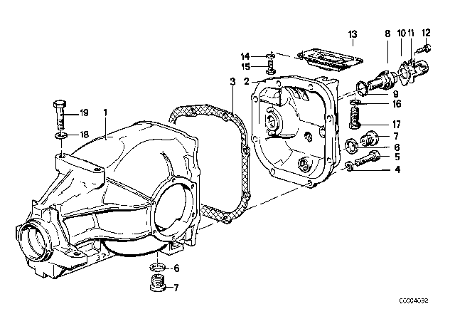 1987 BMW M6 Final Drive Housing Cover / Trigger Contact Diagram