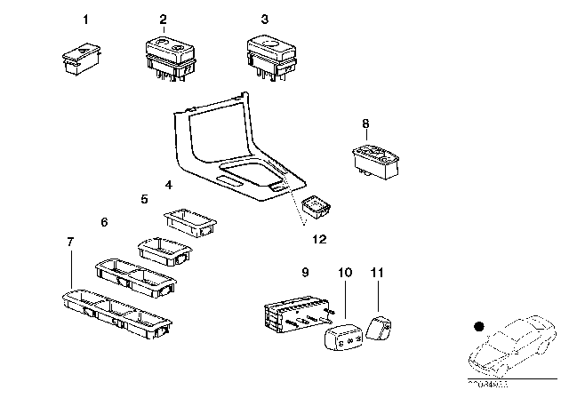1991 BMW 325is Various Switches Diagram 4