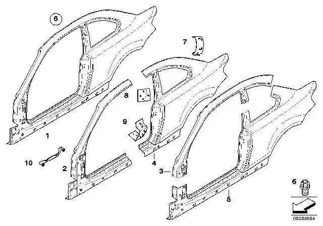 2010 BMW 128i Reinforcement Plate, Sill Diagram for 41217275564