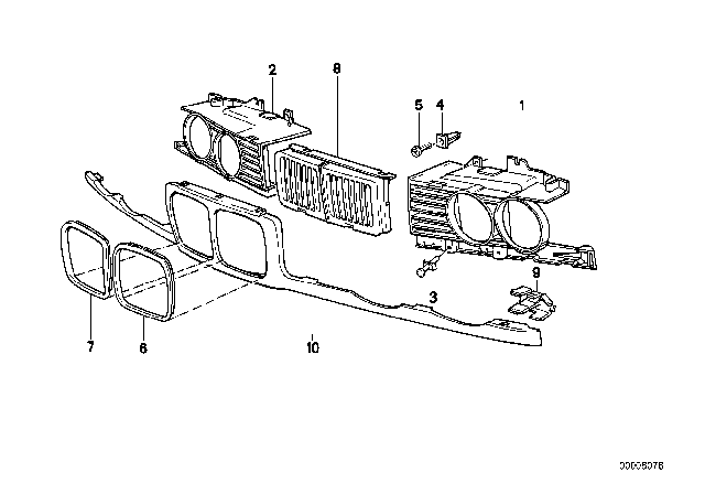 1993 BMW M5 Fixing Clamp Left Diagram for 51131978151