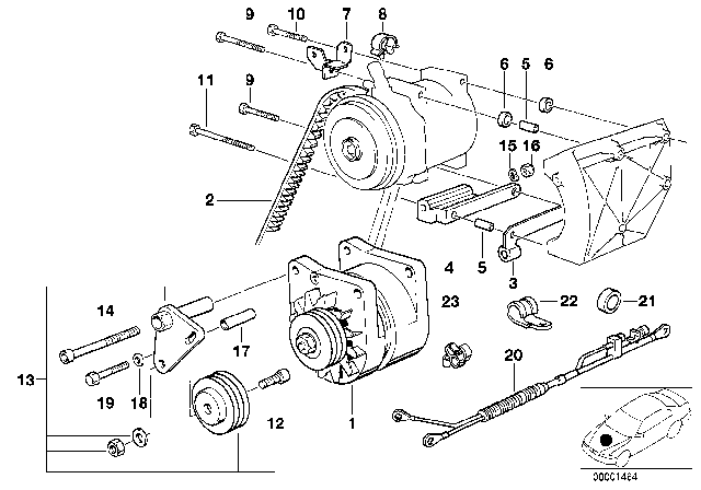 1992 BMW 750iL Cable Holder Diagram for 12521733330