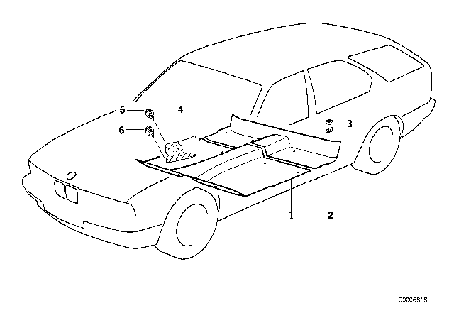 1993 BMW 525iT Floor Trim, Front Diagram for 51478126385