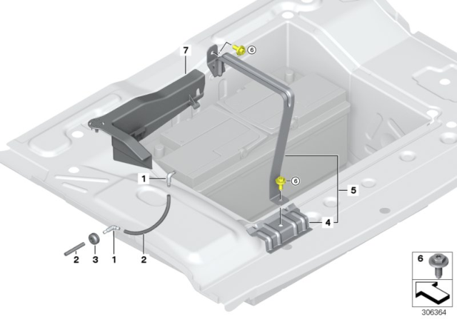 2013 BMW Alpina B7 Battery Holder And Mounting Parts Diagram