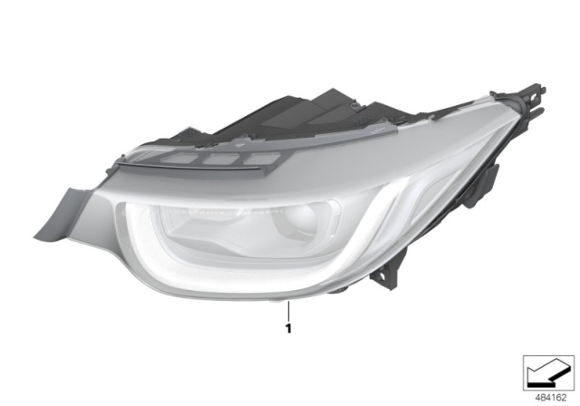 2019 BMW i3s HEADLIGHT, LED, AHL, HIGH, R Diagram for 63118494348