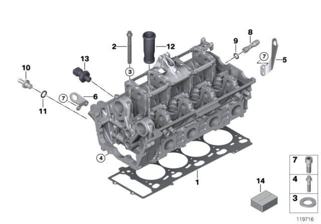 2010 BMW X5 Cylinder Head & Attached Parts Diagram 2
