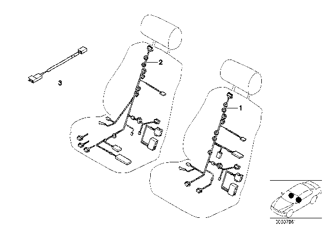 1998 BMW 740i Wiring Drivers Side Diagram for 61128368599