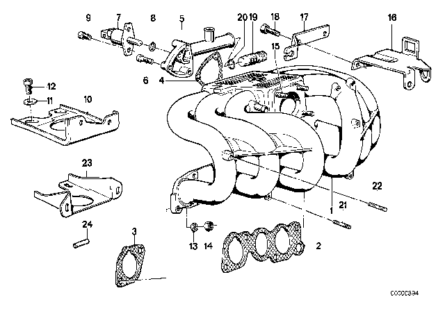 1989 BMW 325ix Connection Flange Diagram for 11611708858