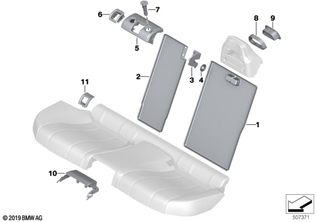 2020 BMW M8 HEAD REST COVER Diagram for 52207485645
