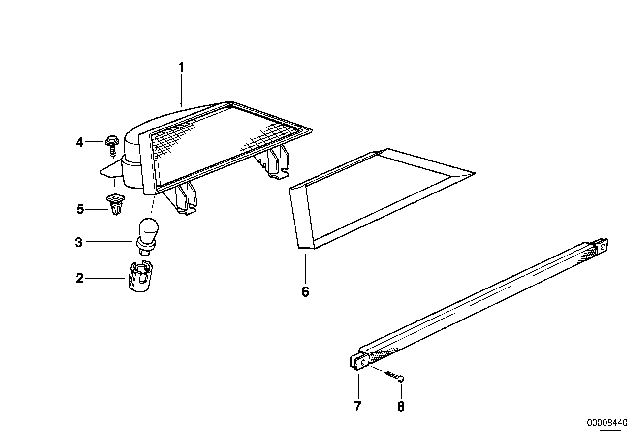 1996 BMW M3 Gasket Stoplamp Diagram for 63258360221