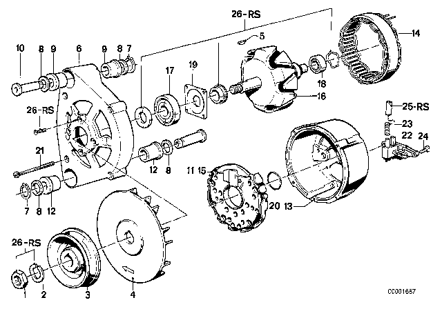 1987 BMW 528e Generator, Individual Parts Diagram 2
